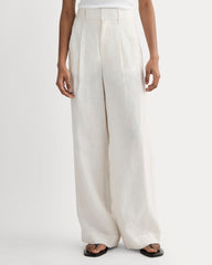 The Linen Way-High庐 Drape Pant | Natural Chambray