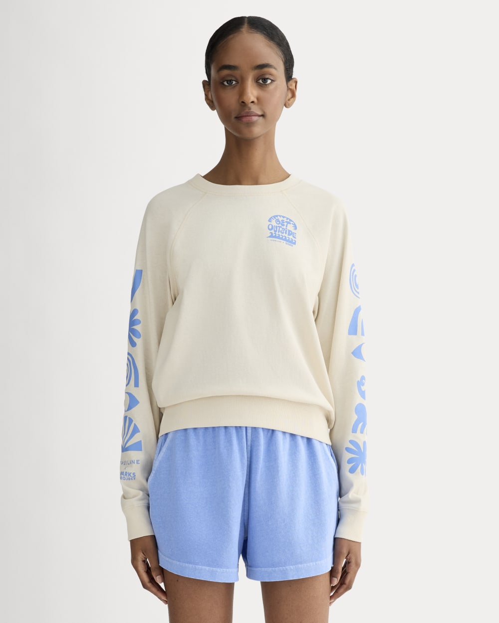 The ESENSMOD x Parks Project Off-Duty Long-Sleeve Tee | Natural / Granada Sky Blue