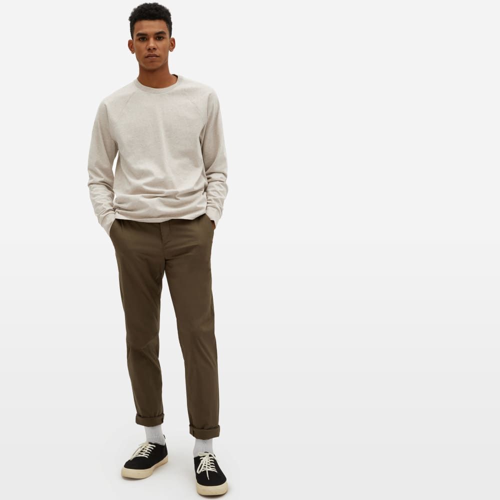 The Premium-Weight Long-Sleeve Crew | Uniform | Heather Oatmeal