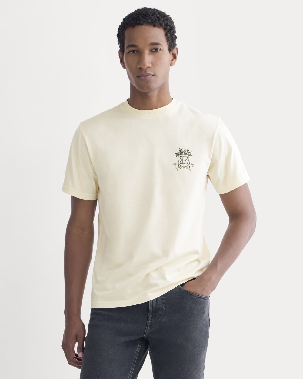 ESENSMOD x Peace and Quiet Crest Graphic Tee | Bone