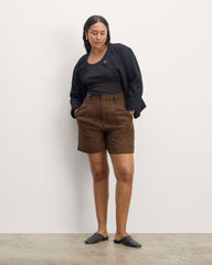 The Linen Way-High庐 Drape Short | Cocoa / Black