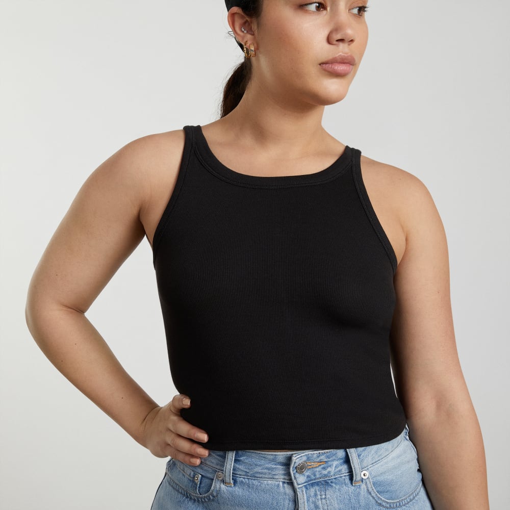 The Pima Micro-Rib Short Tank | Black