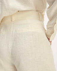 The Linen Way-High庐 Drape Short | Bone