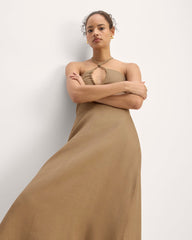 The Linen Halter-Neck Dress | Tiger's Eye