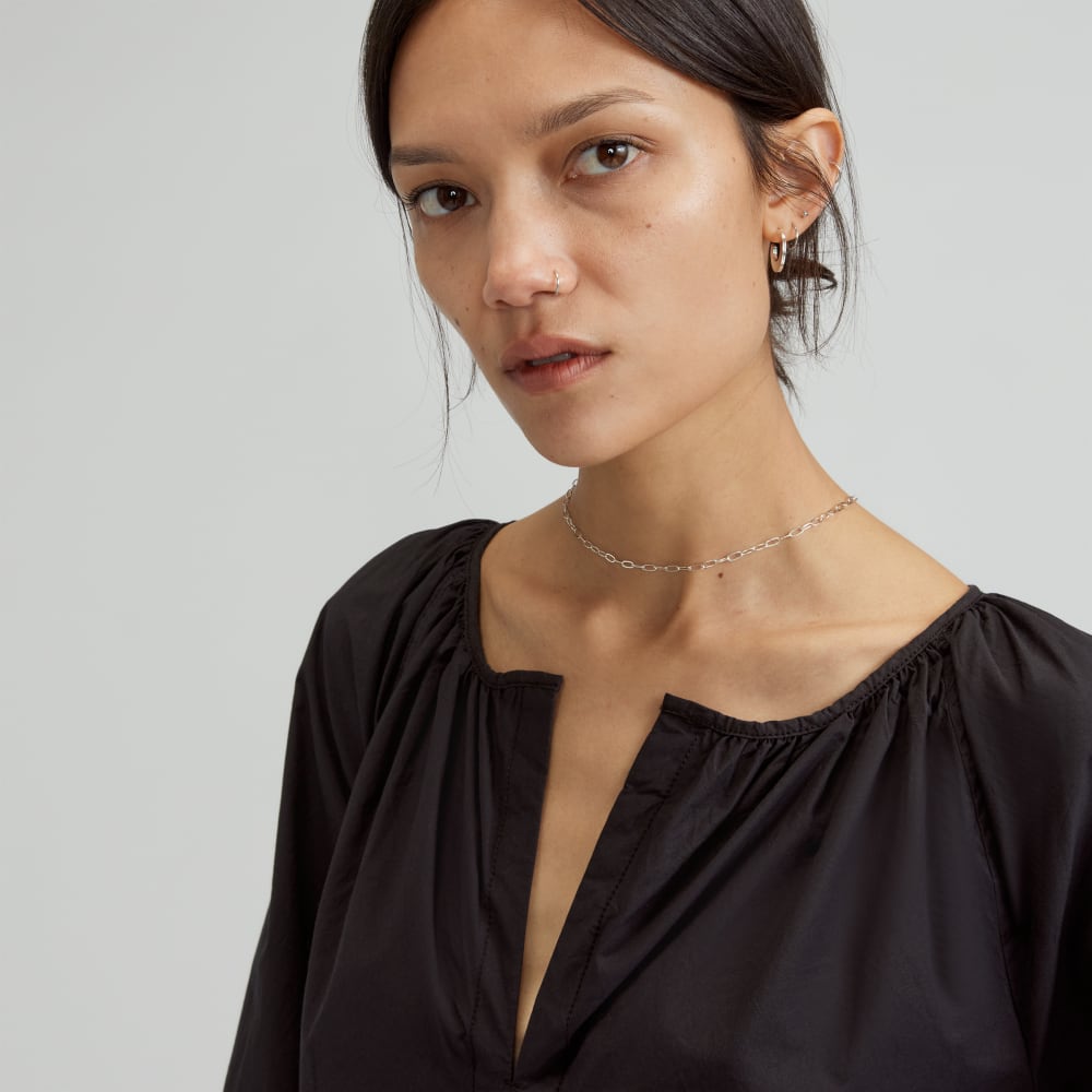 The Raglan Sleeve Poplin Dress | Black