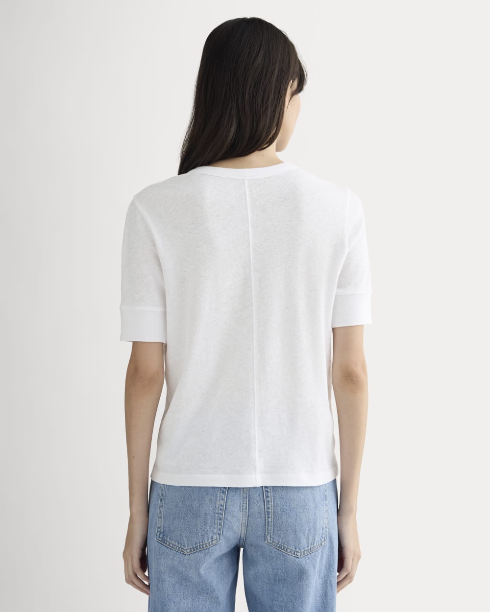 The Henley in Cotton Linen | White
