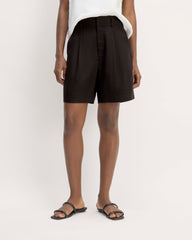 The Linen Way-High庐 Drape Short | Black