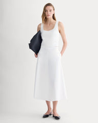 The Square Tank in Stretch Linen | White