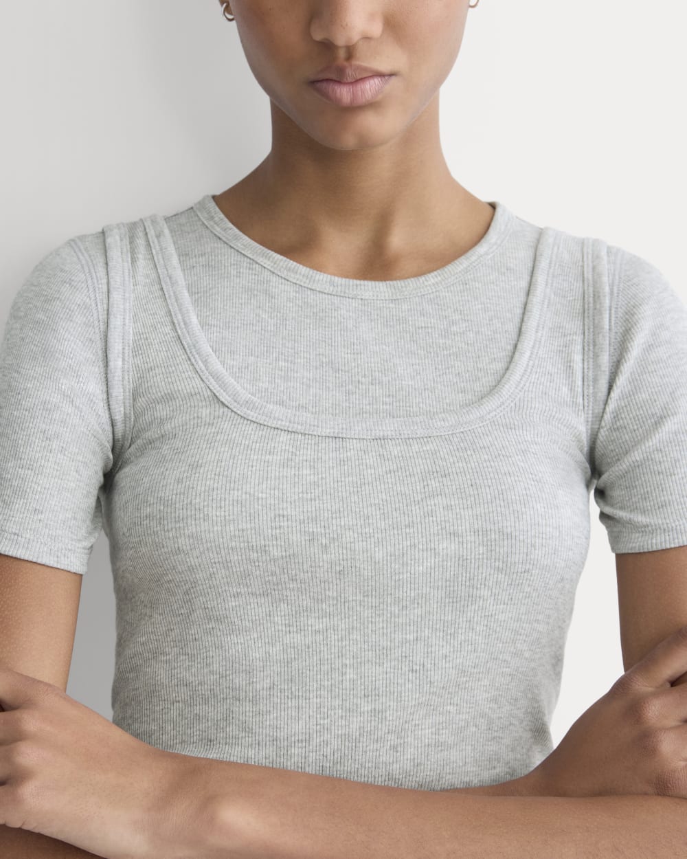 The Luxe Rib聽Square-Neck Tank | Classic Heather Grey