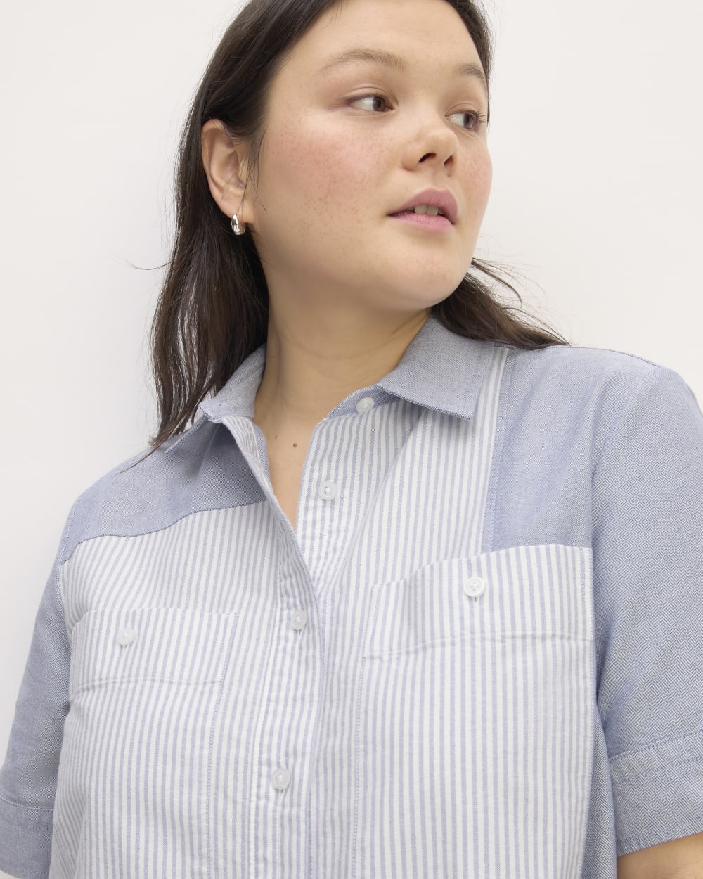 The ESENSMOD x Marques' Almeida Patchwork Daytripper Dress | Blue Stripe Patchwork