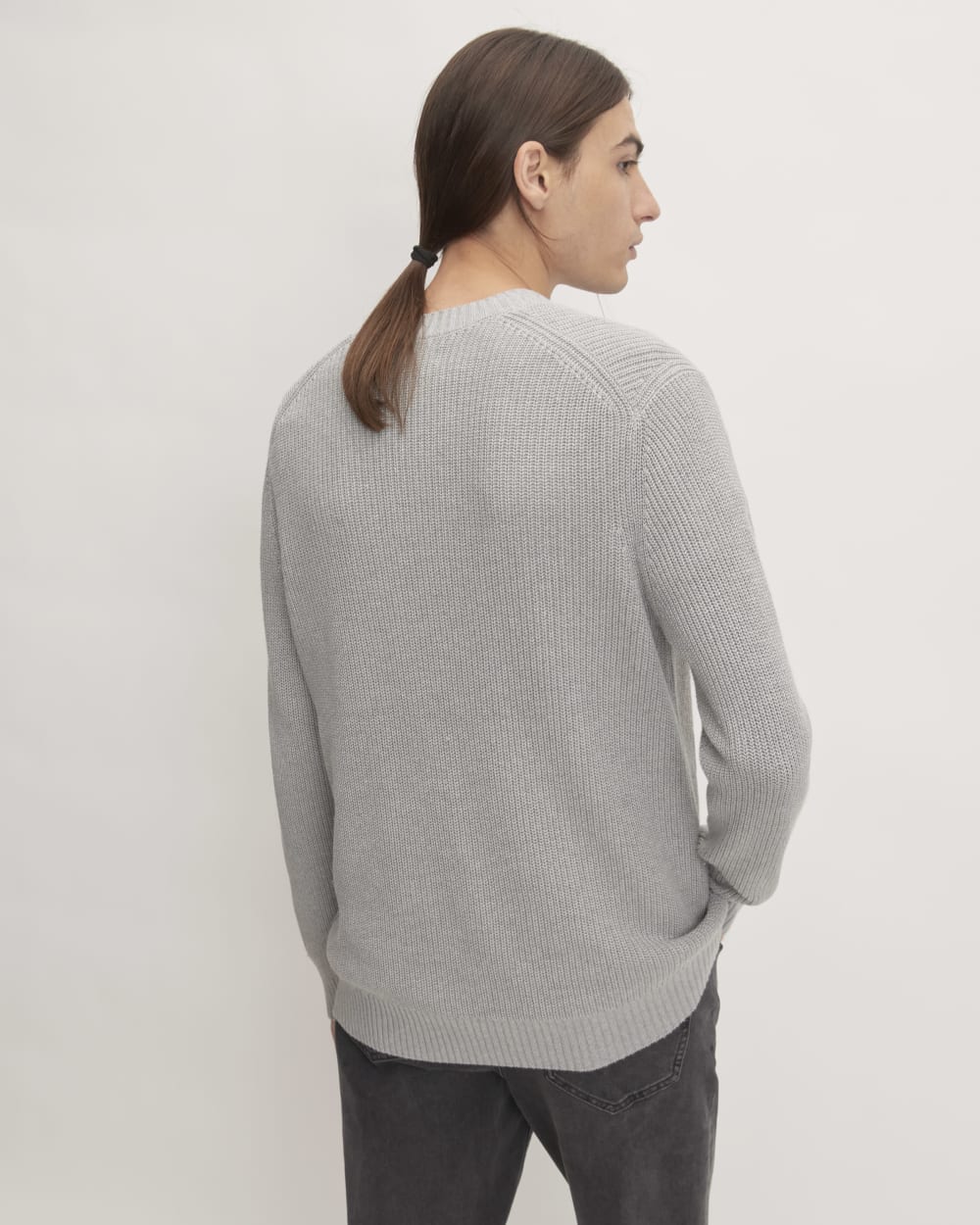 The No-Sweat Ribbed Crew | Heathered Grey