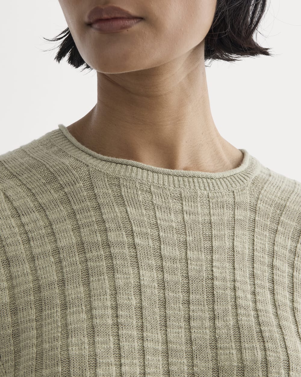 The Oversized Tee in Cotton Linen | Eucalyptus