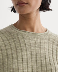 The Oversized Tee in Cotton Linen | Eucalyptus