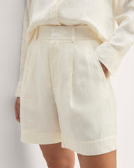 The Linen Way-High庐 Drape Short | Bone