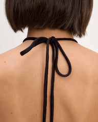 The Linen Halter-Neck Dress | Black