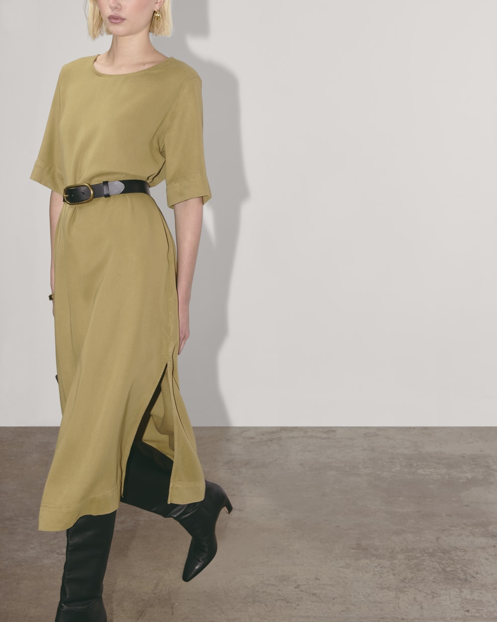 The Relaxed T-Shirt Dress in Buttersoft | Fennel Seed