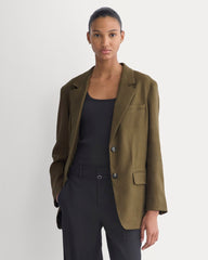 The Oversized Blazer in Stretch Linen | Beech
