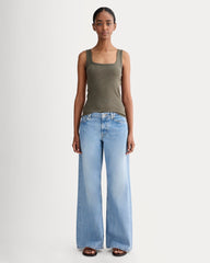 The Luxe Rib聽Square-Neck Tank | Heathered Fatigue