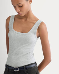The Luxe Rib聽Square-Neck Tank | Classic Heather Grey