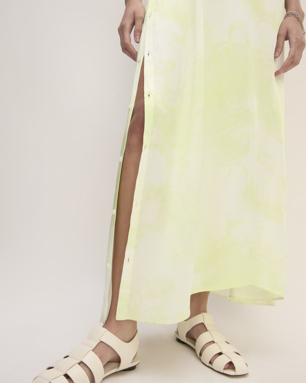 The ESENSMOD x Marques' Almeida Satin Tie-Dye Dress | Seafoam Tie-Dye