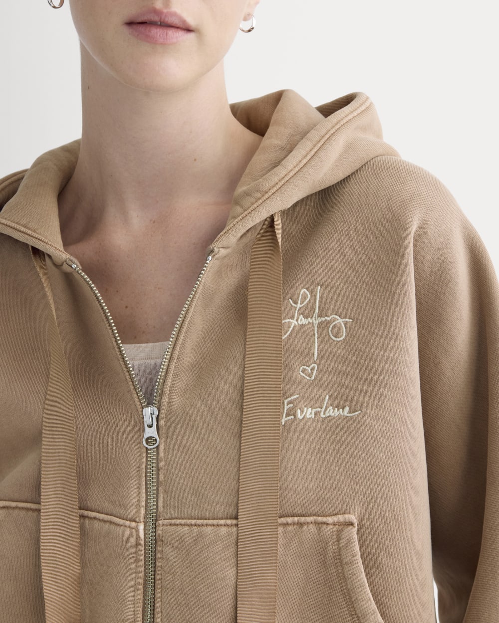 ESENSMOD x The Laufey Foundation Cropped Full-Zip Hoodie | Weathered Clay