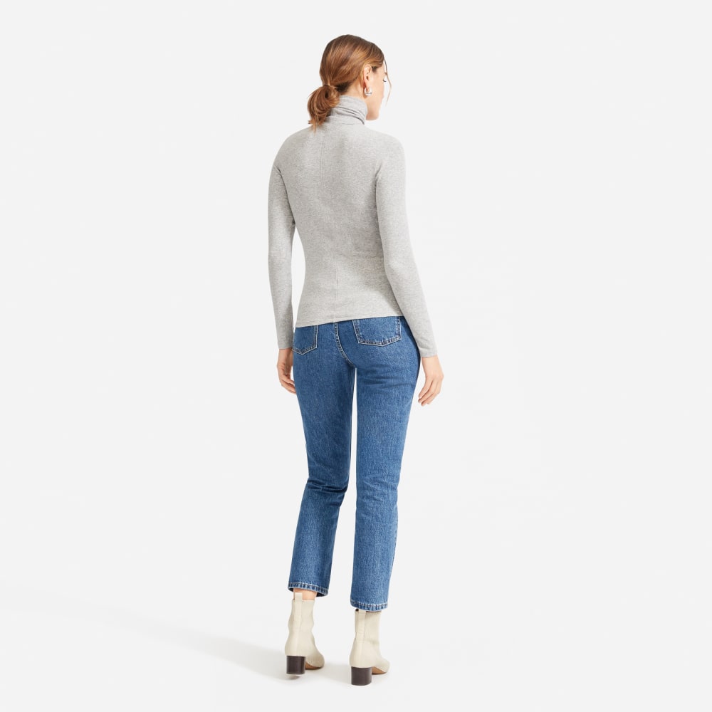 The Luxe Micro-Rib Turtleneck | Heathered Grey