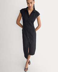 Muscle Shirtdress in Lightweight Cotton | Black