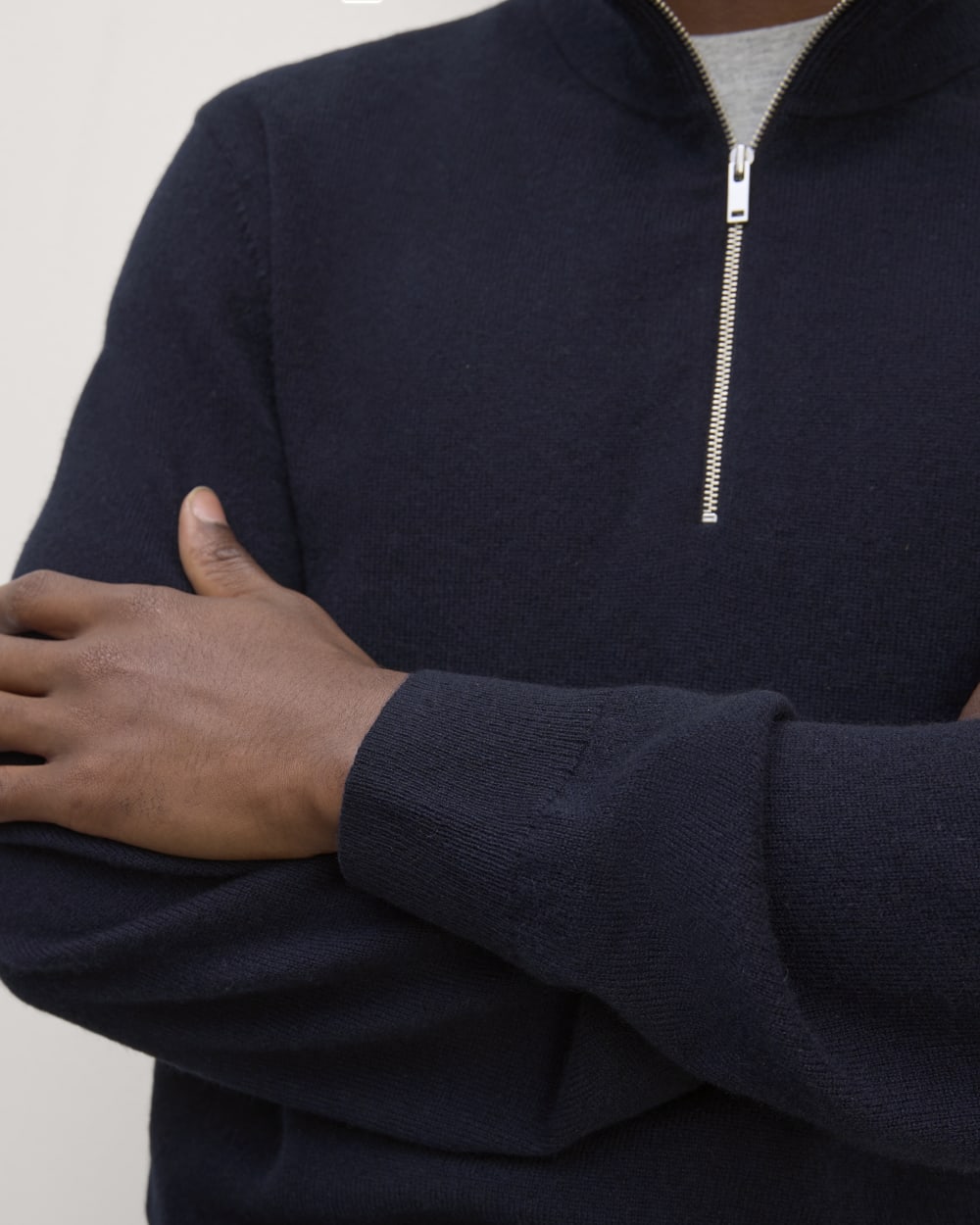The Quarter-Zip in Cashmere | Navy