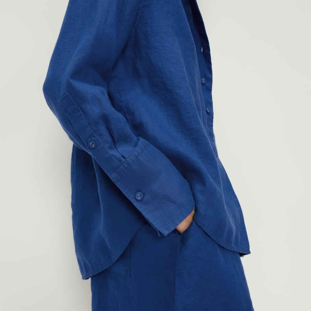 The Linen Popover Shirt | Mazarine Blue