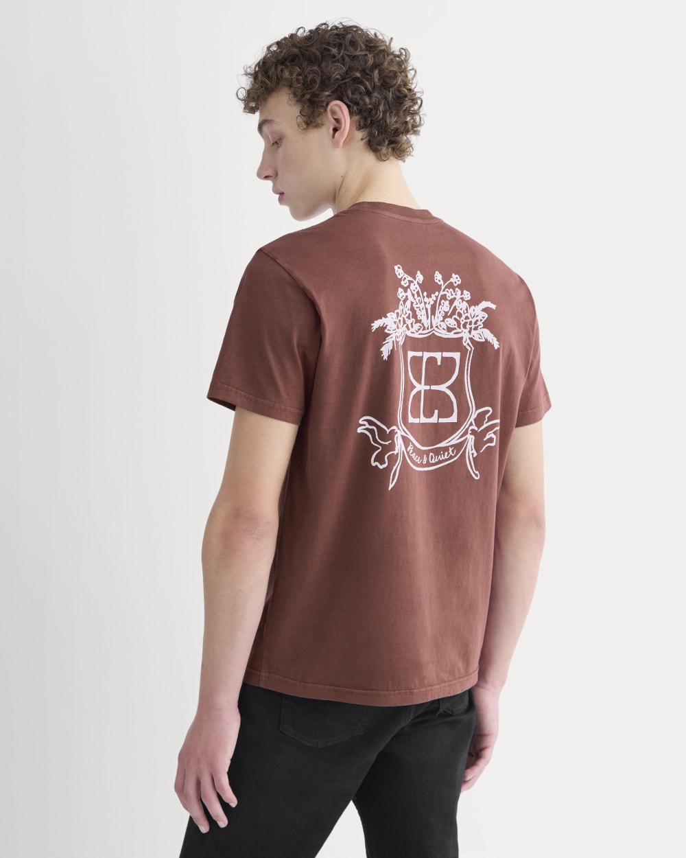 ESENSMOD x Peace and Quiet Crest Graphic Tee | Wine