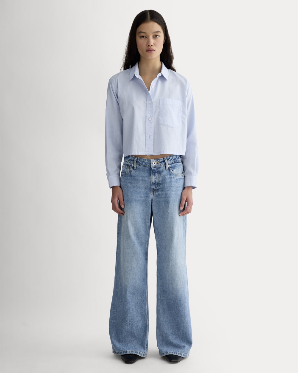 The Way-Short Shirt in Silky Cotton | Chambray Blue