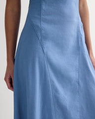 The Seamed Dress in Stretch Linen | Bluebell