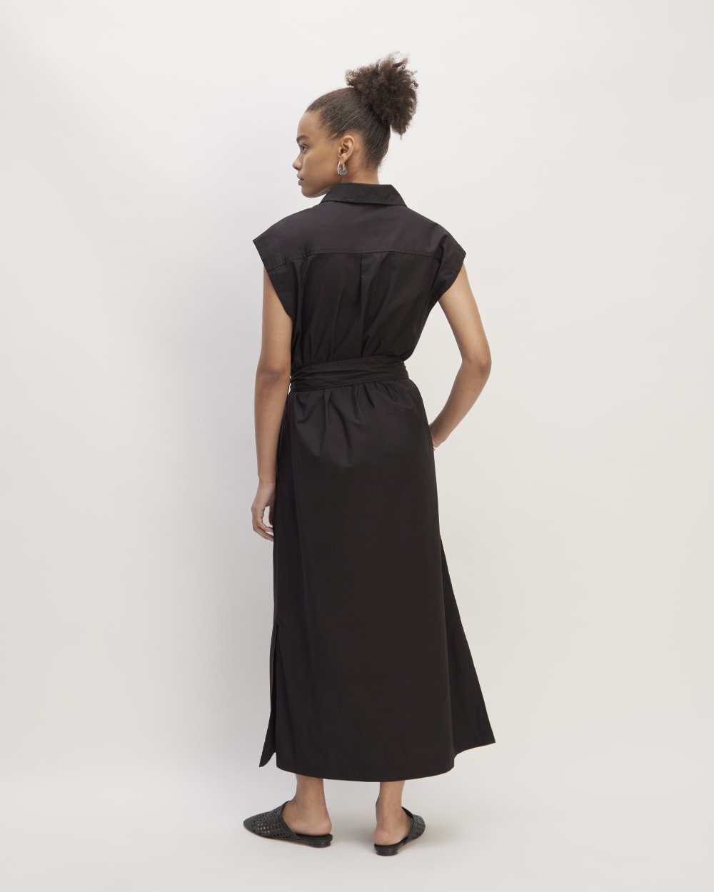 The Supima® Cotton Short-Sleeve Shirt Dress | Black