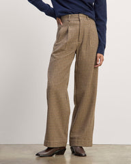 The Draper Pant in Wool | Camel Houndstooth