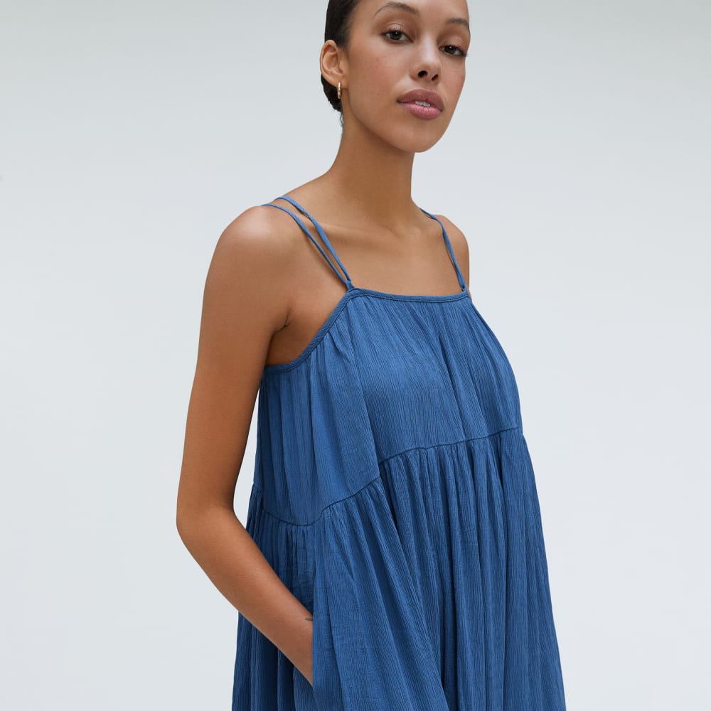 The Naia鈩?Ripple Tiered Maxi Dress | Deep Blue