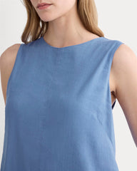 The Shift Dress in Stretch Linen | Bluebell