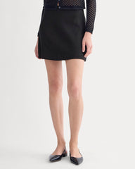The Mini Skirt in Stretch Linen | Black