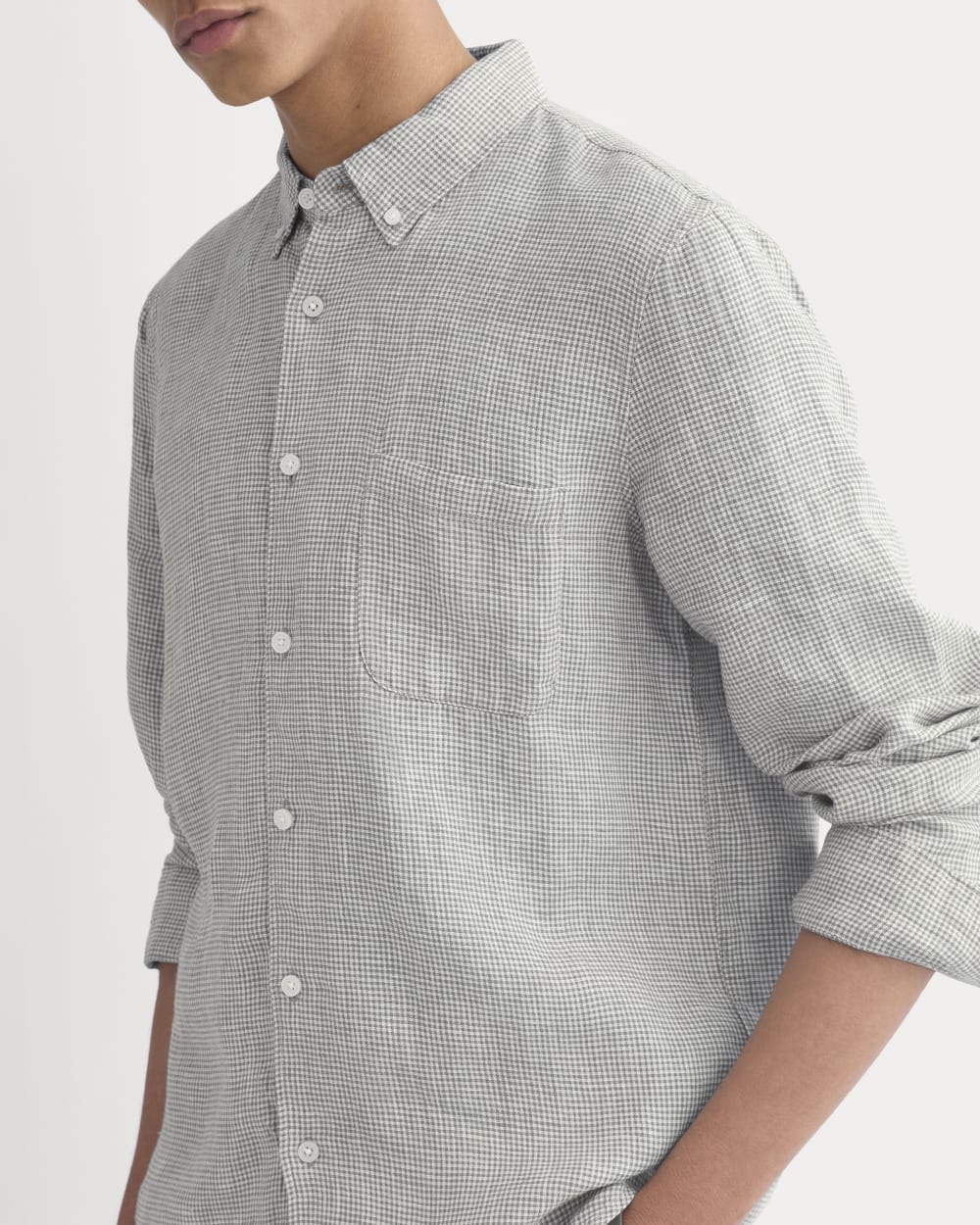 The Classic Shirt in Linen | Agave / Bone