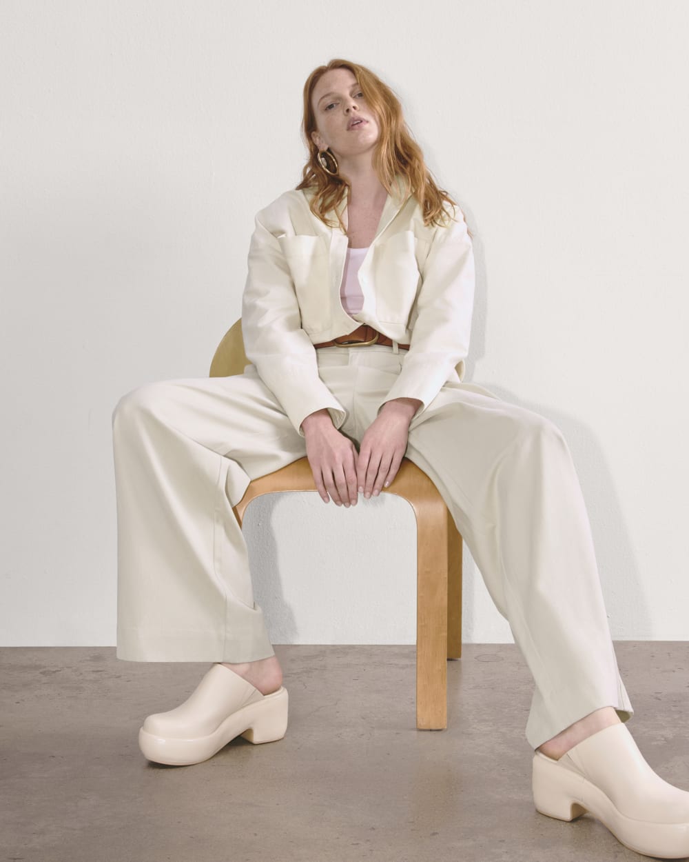 The Draper Pleated Pant in Buttersmooth | Sandstone | 30" Inseam