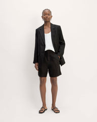 The Oversized Blazer in Linen | Black