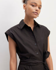 The Supima® Cotton Short-Sleeve Shirt Dress | Black
