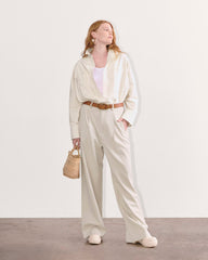 The Draper Pleated Pant in Buttersmooth | Sandstone | 30" Inseam