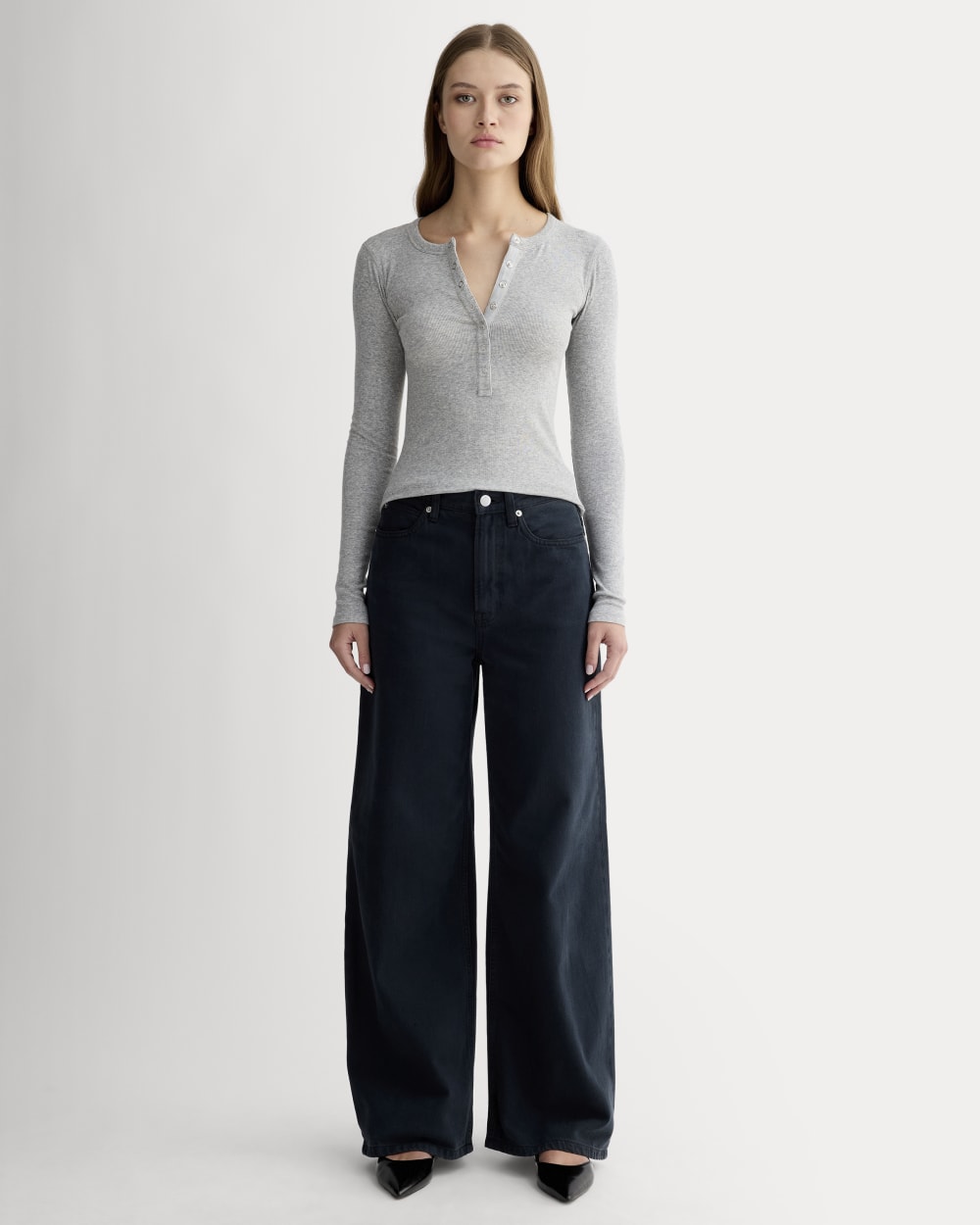 The Luxe Rib Henley | Heathered Grey