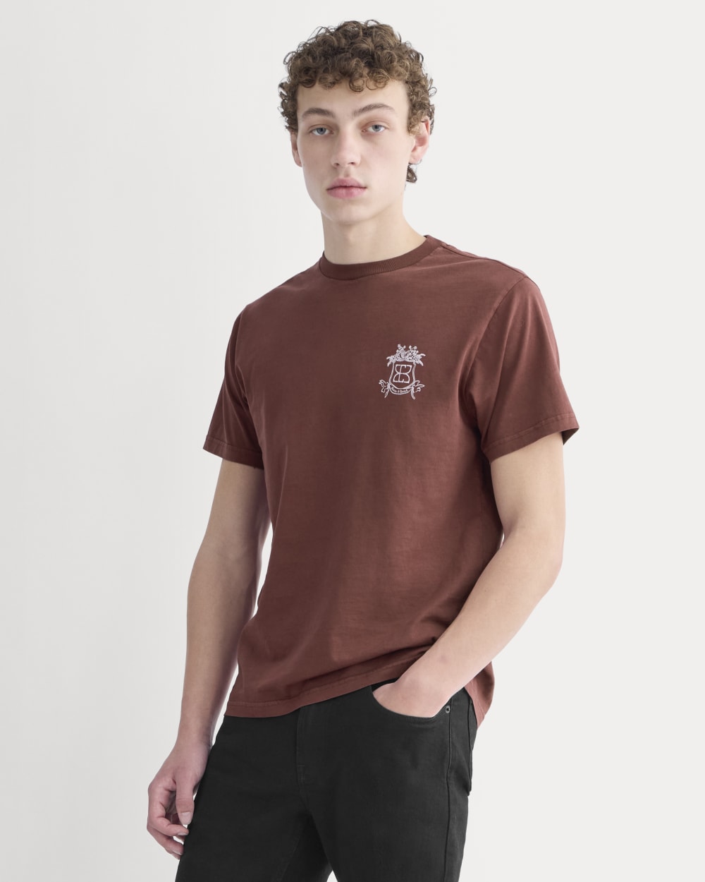 ESENSMOD x Peace and Quiet Crest Graphic Tee | Wine