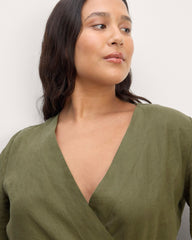 The Wrap Jumpsuit in Linen | Kalamata