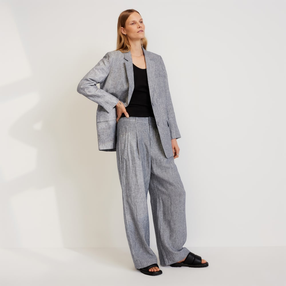 The Linen Way-High庐 Drape Pant | Canvas Tan / Navy