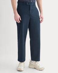 Cropped Slub Trouser | Deep Navy