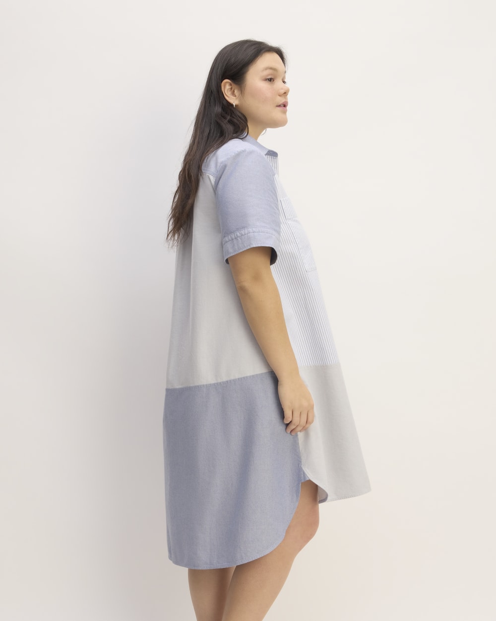 The ESENSMOD x Marques' Almeida Patchwork Daytripper Dress | Blue Stripe Patchwork
