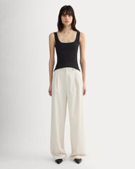 The Luxe Rib聽Square-Neck Tank | Black