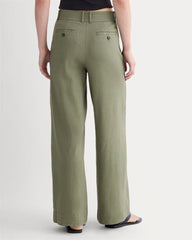 The Wide-Leg Pant in Stretch Linen | Lichen Green